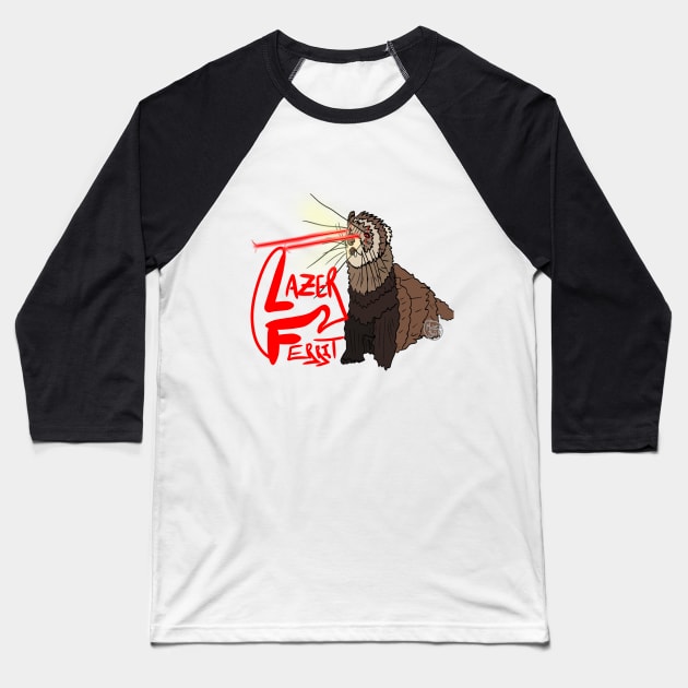 Lazer Ferret Baseball T-Shirt by Materiaboitv